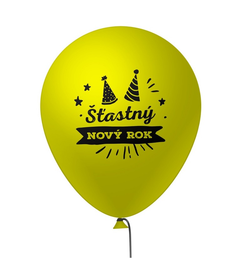 Balónek s nápisem Šťastný Nový rok - 6ks