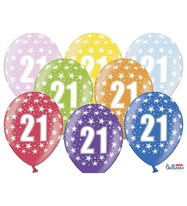 Barevný balónek 21 - 6 ks