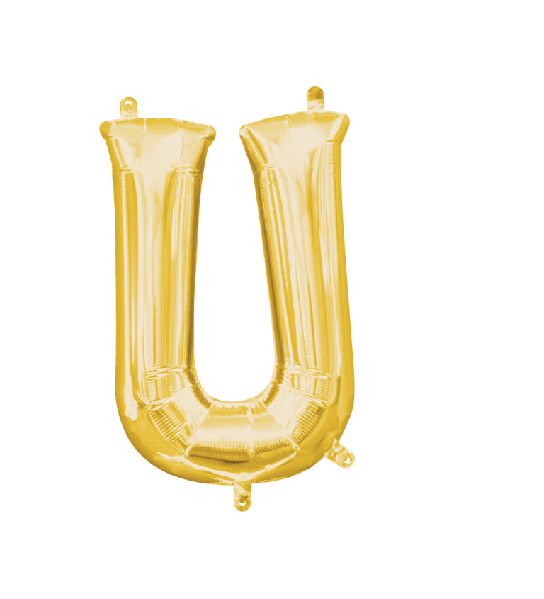 Zlatý foliový balónek - písmeno U