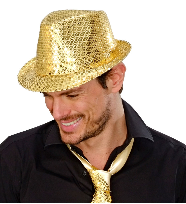 Zlatý klobouk s flitry