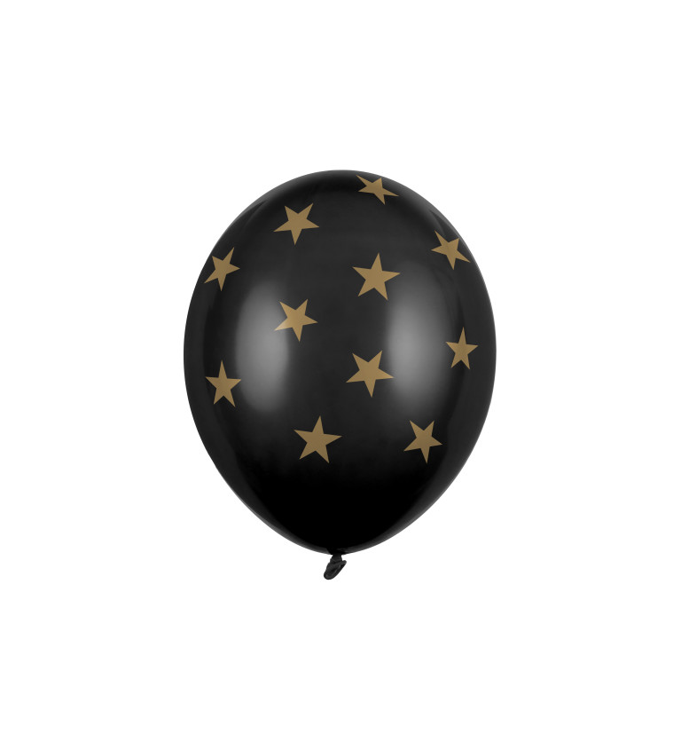 Balónky černé s hvězdami