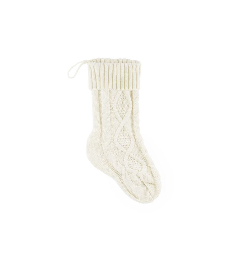 Vánoční krémová ponožka