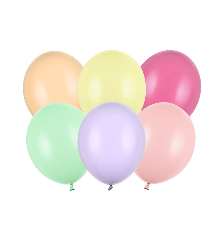 Latexové balónky 30 cm pastelové, mix, 50 ks