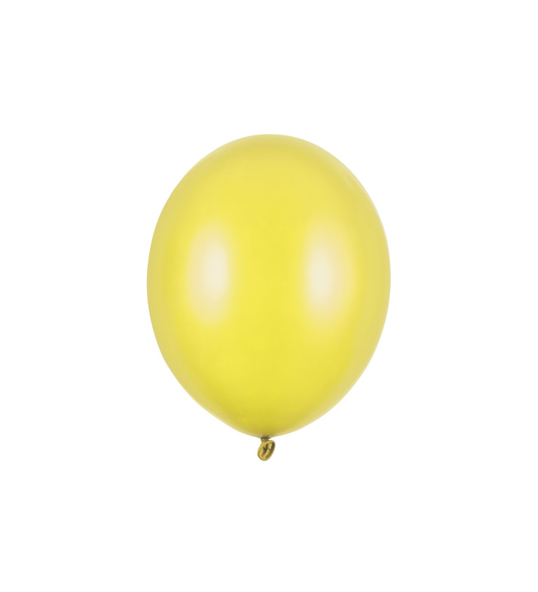 Latexové balónky 30 cm metalické, žluté, 50 ks