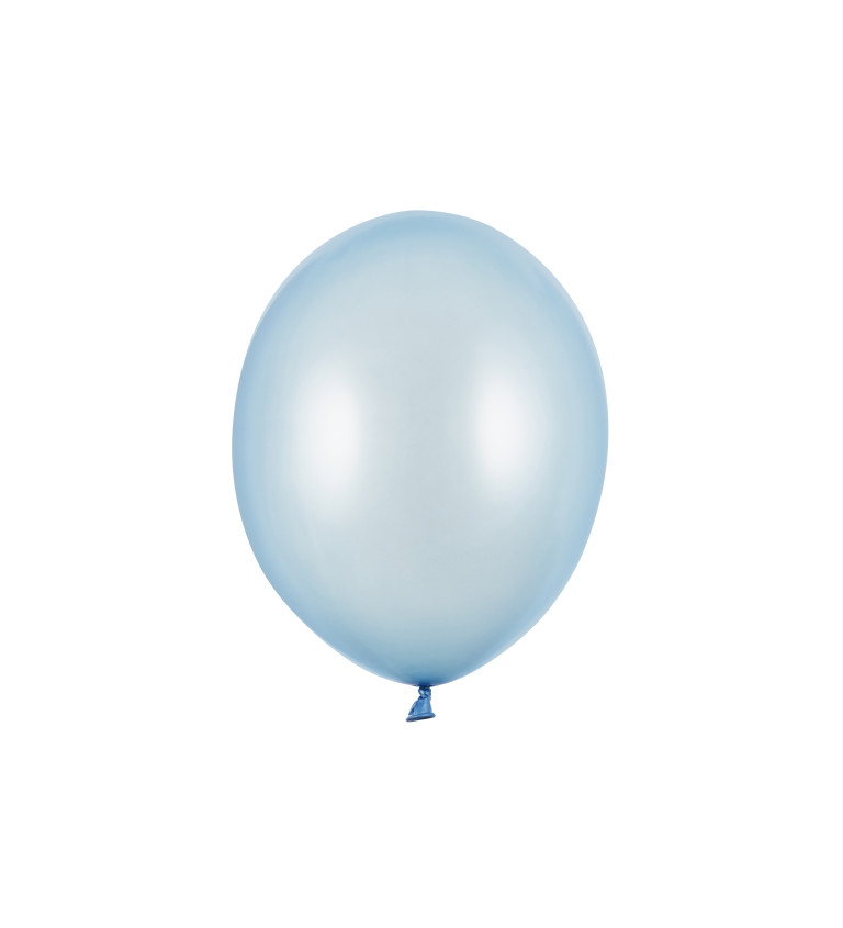Latexové balónky 30 cm metalické, světle modré, 100 ks