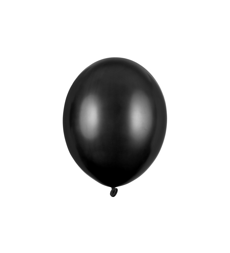 Latexové balónky 30 cm metalické, černé, 100 ks