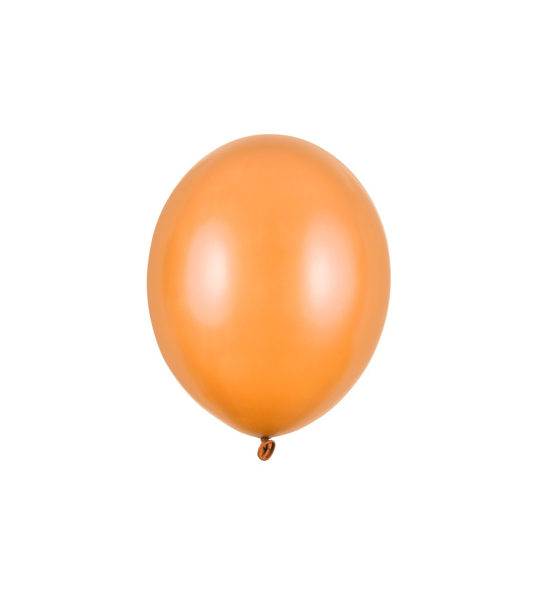 Latexové balónky 30 cm metalické, oranžové, 100 ks