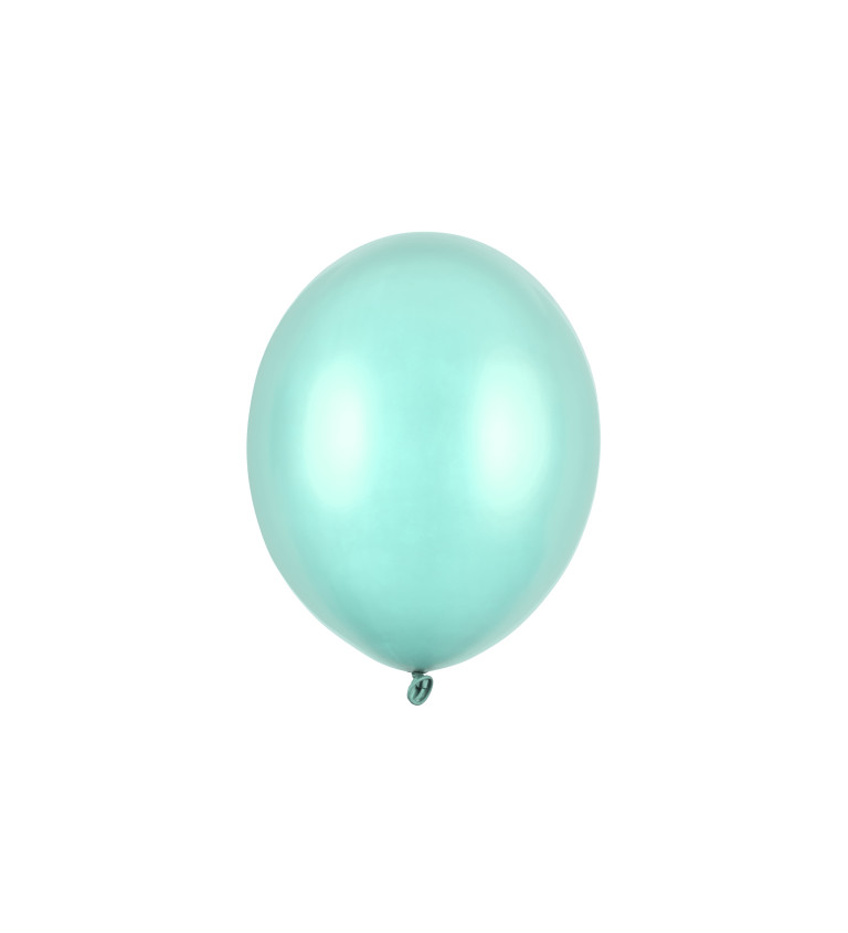 Latexové balónky 27 cm metalické, světle zelené, 10 ks