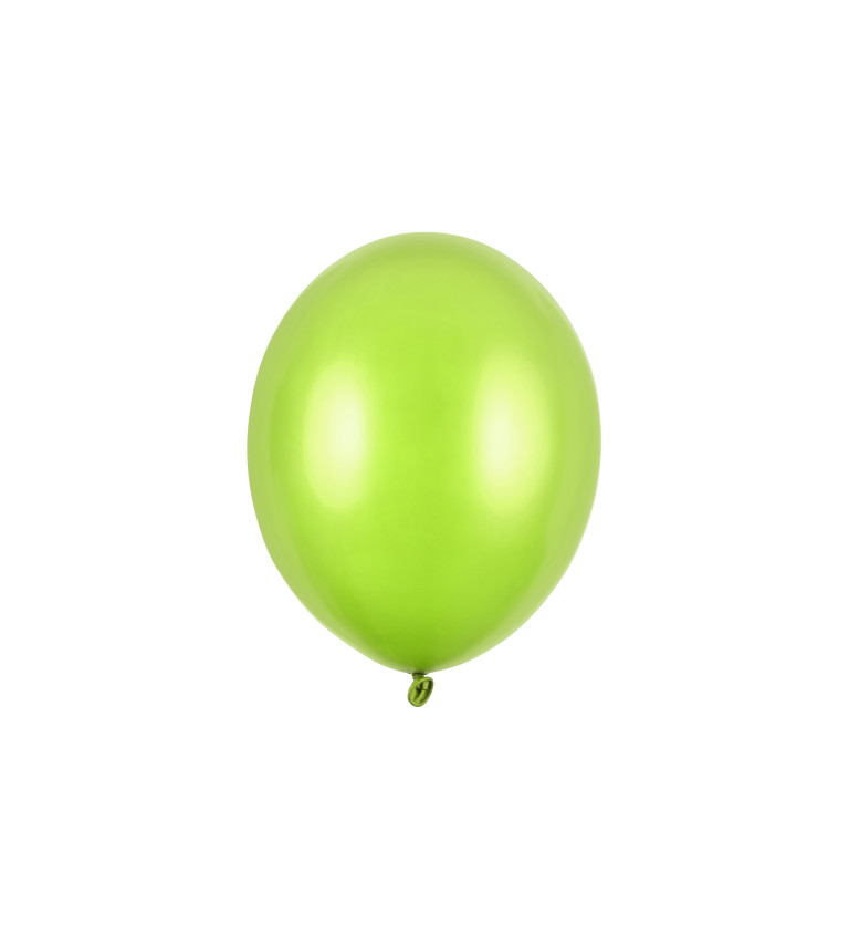 Latexové balónky 27 cm metalické, světle zelené, 10 ks