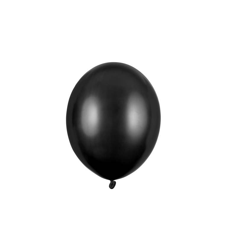 Latexové balónky 27 cm metalické, černé, 10 ks