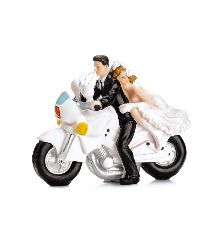 Topper na dort Novomanželé na motorce