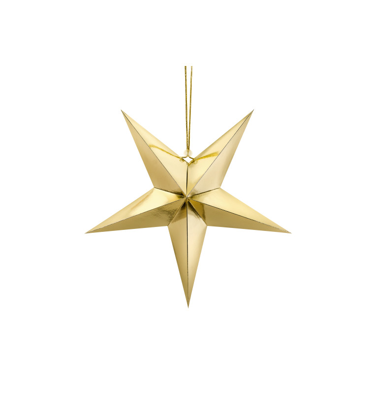 Papírová hvězda - zlatá