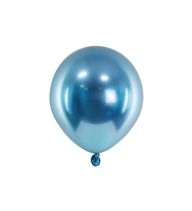 Latexové balónky 12 cm chromové, modré, 50 ks