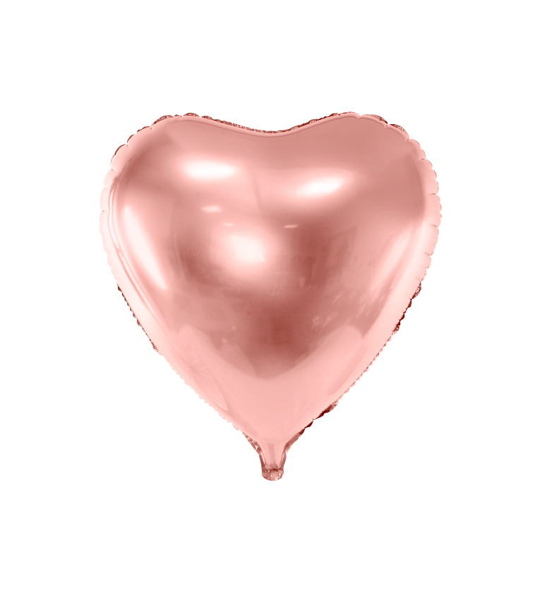 Fóliový balónek srdce rosegold