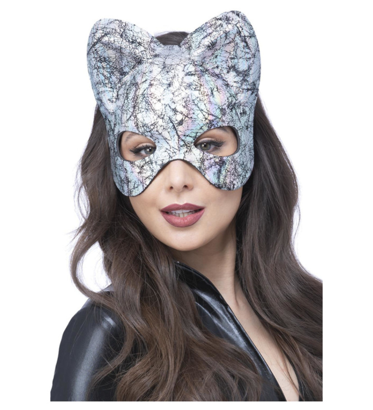 Kočičí stříbrná maska