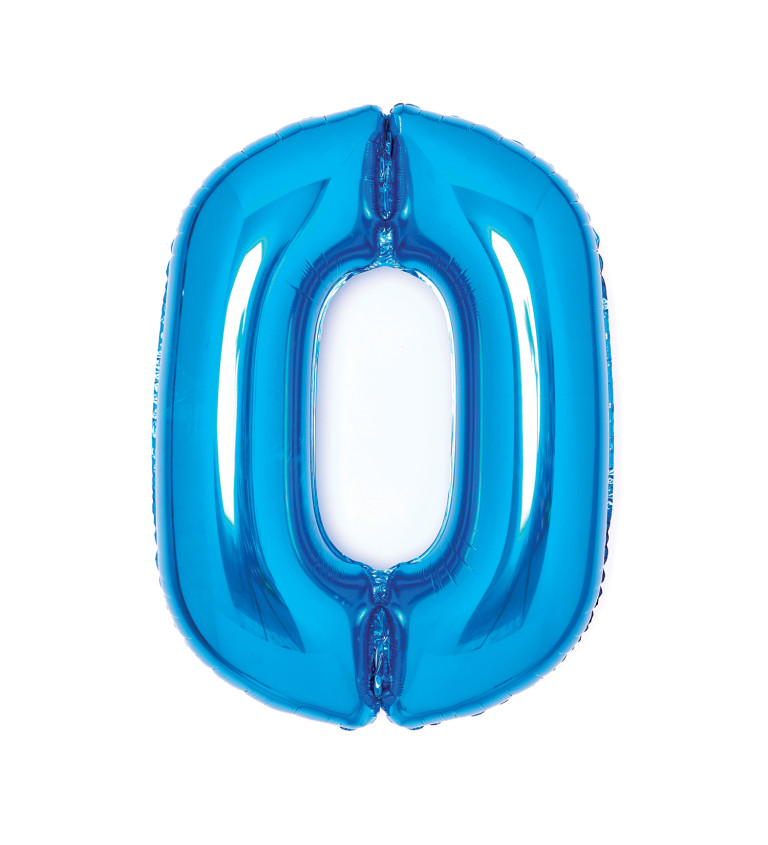 Fóliový balónek číslo 0, modrý, 66cm