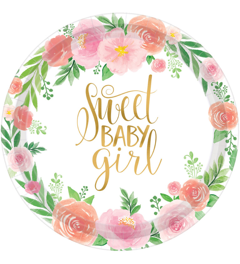 Talířky květinové - sweet baby girl