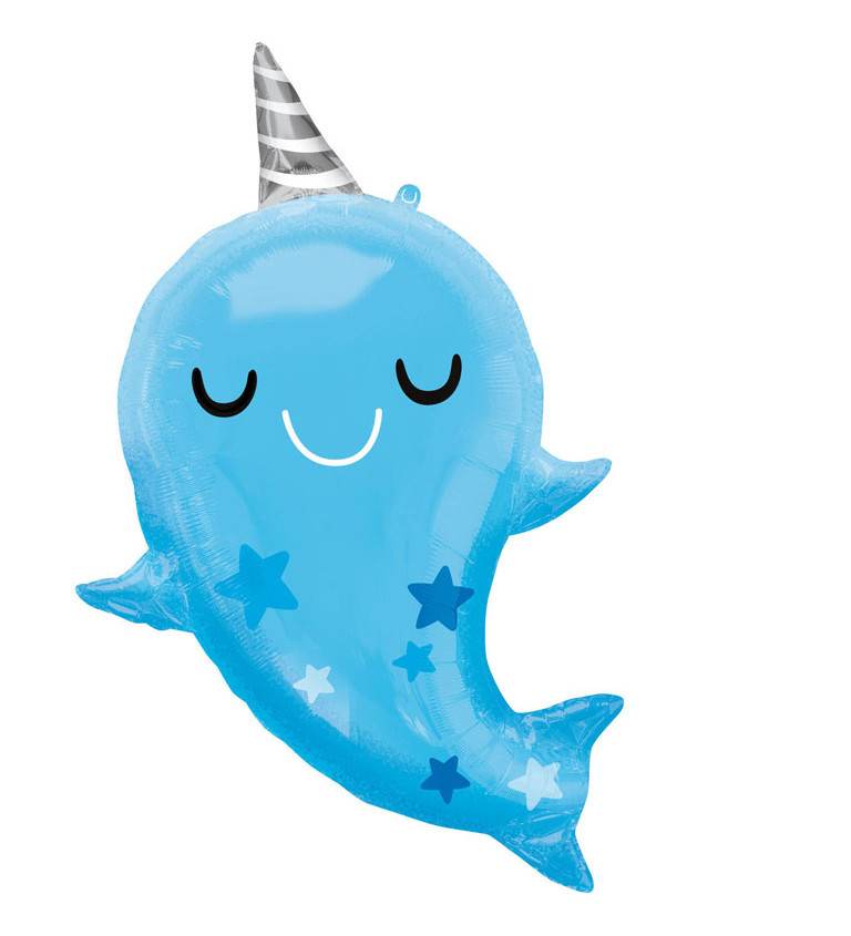 Fóliový balónek narval modrý