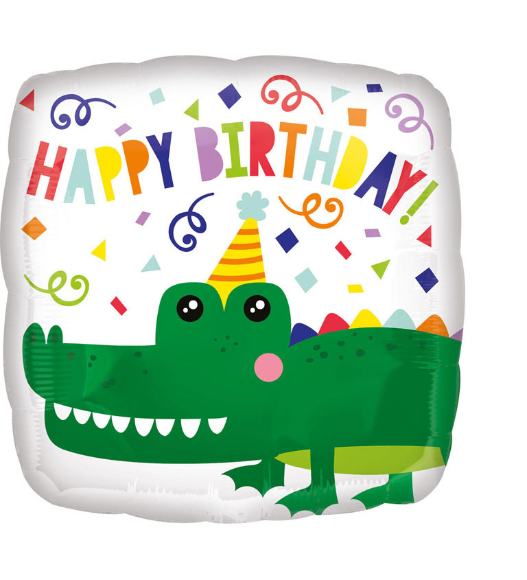 Balón Happy birthday krokodýl