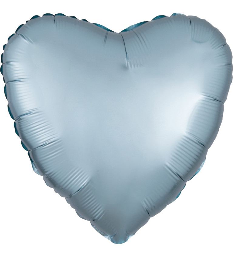 Balónek srdce satén - světle modré