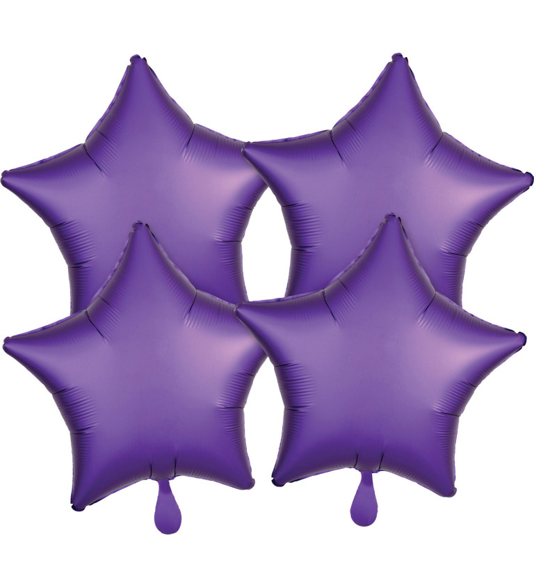 Set balónků - fialové hvězdy