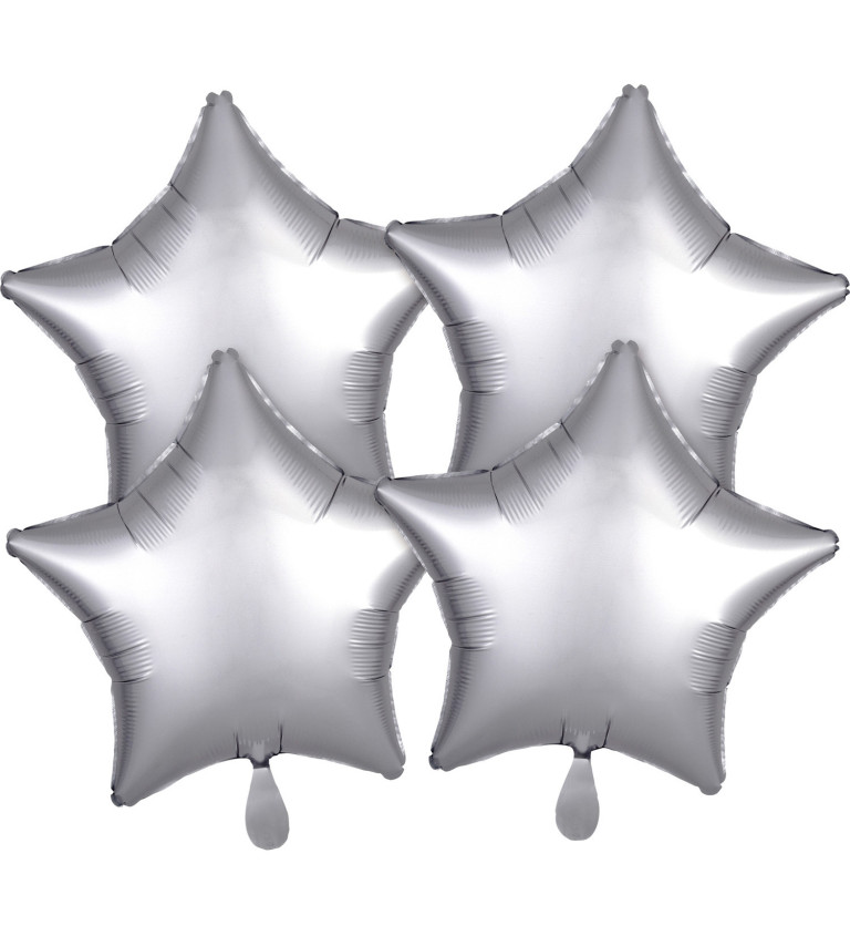 Sada balónků - stříbrné hvězdy