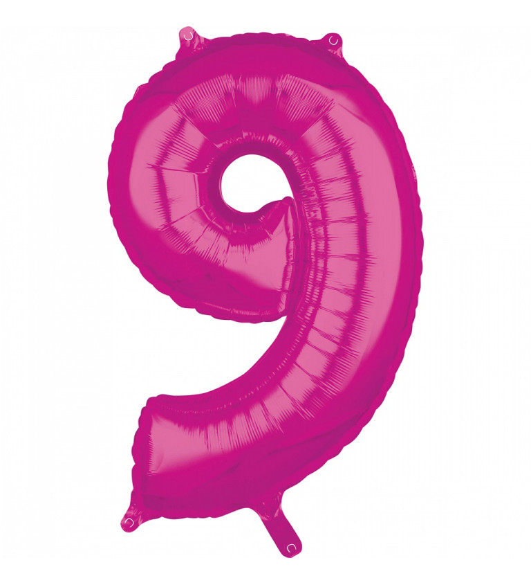 Balónek růžový číslo 9