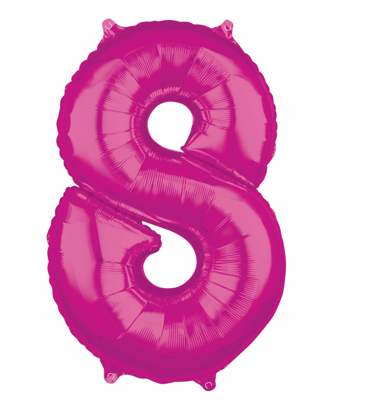 Fóliový balónek číslo 8, růžový, 66cm