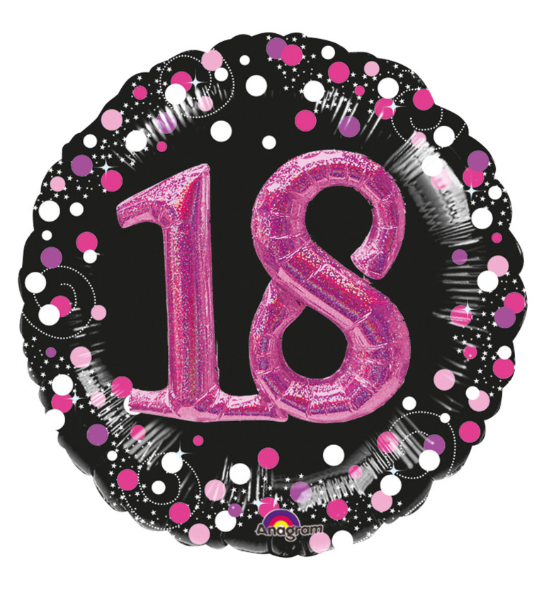 Balónek růžové číslo 18