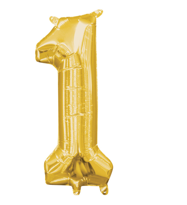 Fóliový balónek, číslo 1, zlatý