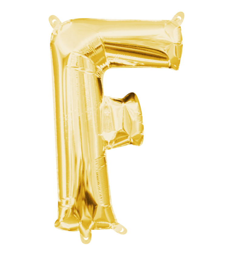 Fóliový balónek písmeno F, zlatý, 33cm