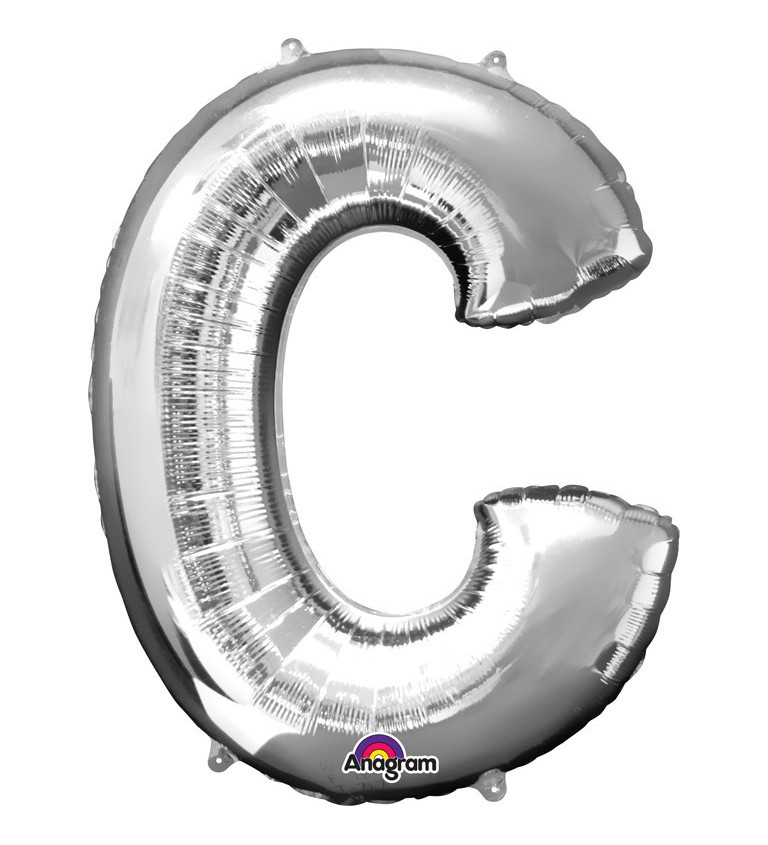 Fóliový balónek - písmeno C stříbrné