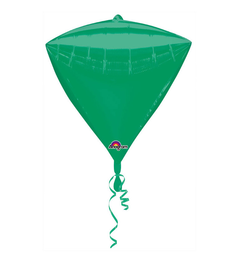 Fóliový balónek Diamant - zelený