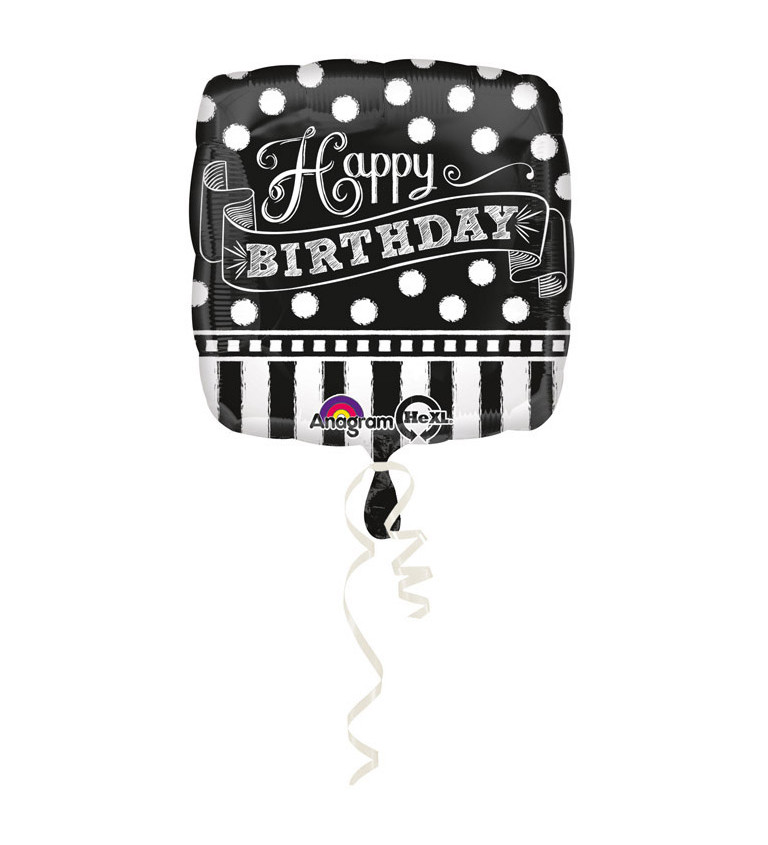 Černý balónek - Happy Birthday