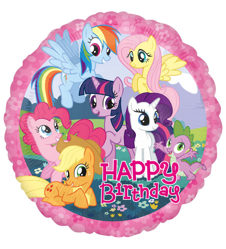 Balón Happy birthday - poníci