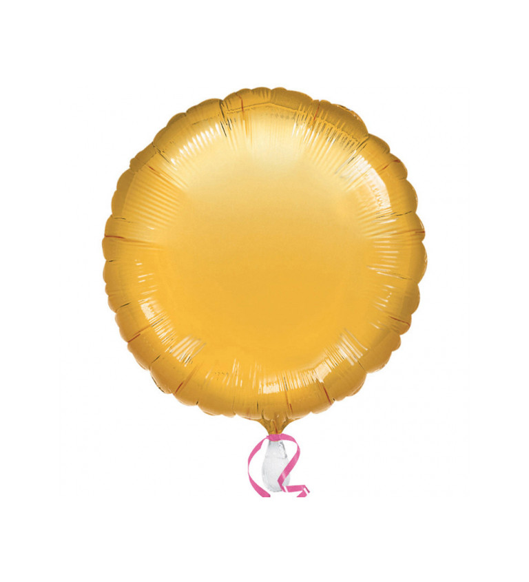 Fóliový balónek kolečko - zlaté