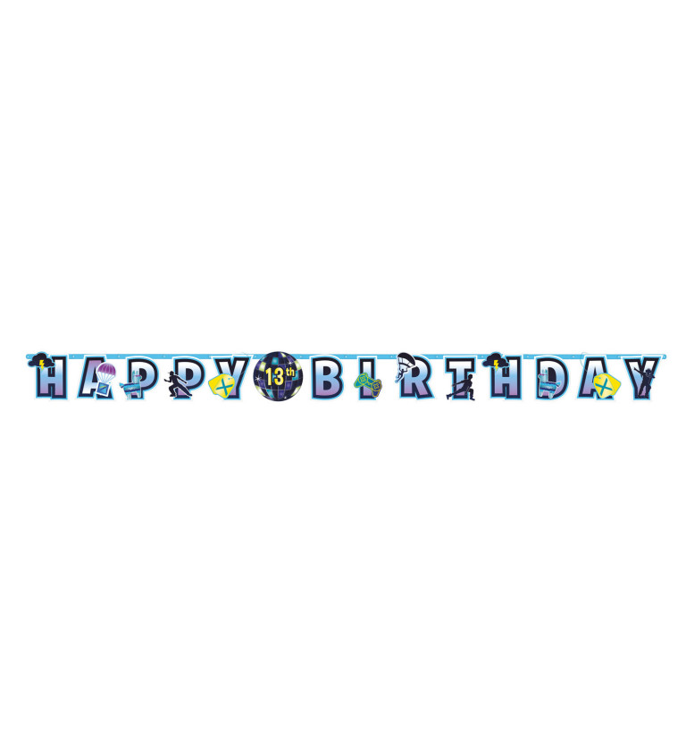 Girlanda Happy birthday - modrá