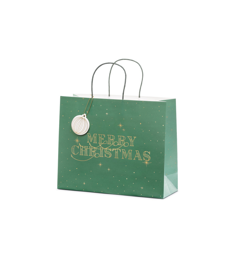 Dárková taška - vánoční, zelená