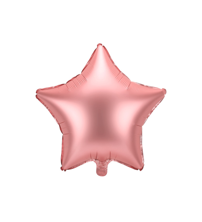 Fóliový balónek Hvězda rosegold