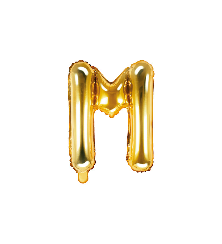 Písmeno zlaté M balónek