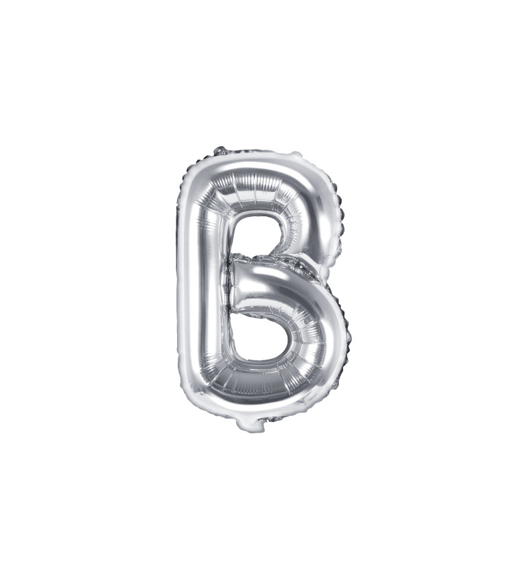 Fóliový balónek E, stříbrný k zavěšení