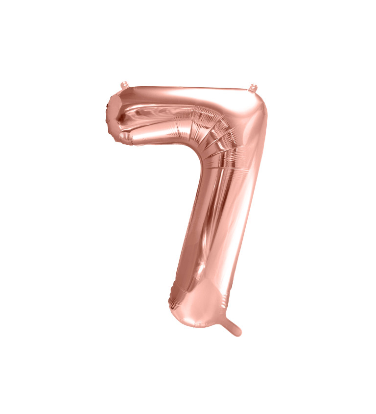 Fóliový balónek číslo 7, růžově zlatá, 80cm