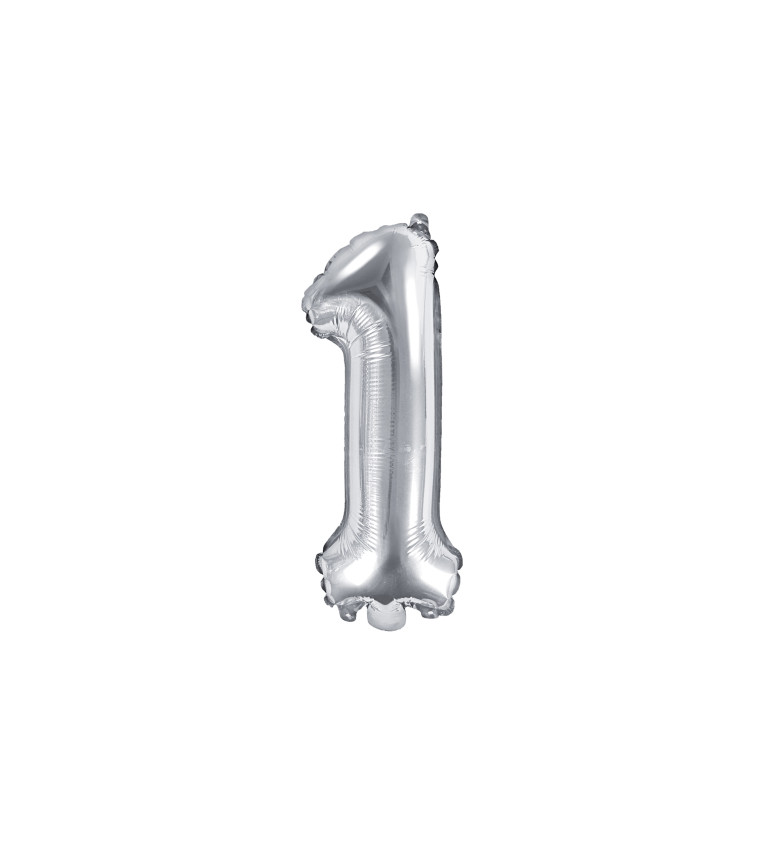 Malá číslice 1 - stříbrný balonek