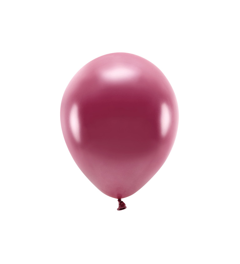 EKO Latexové balónky 30 cm metalické, bordové, 10 ks