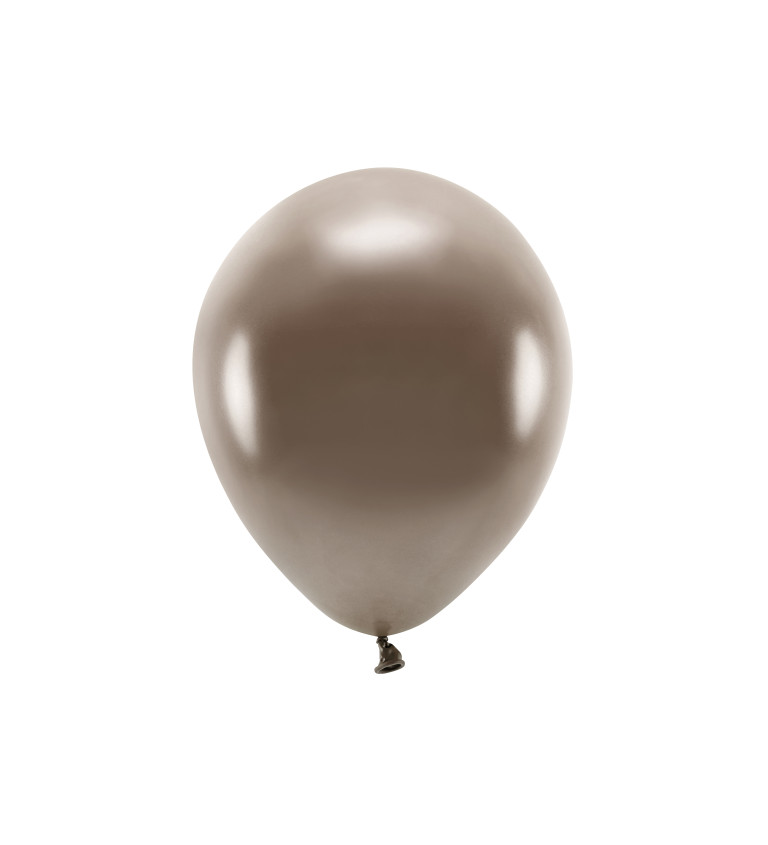 EKO Latexové balónky 30 cm metalické, hnědé, 10 ks