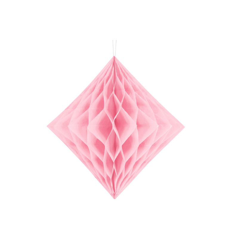 Lampion diamant světle růžový