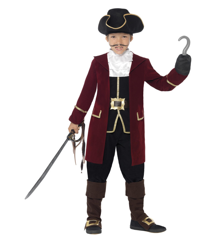 Dětský kostým - Pirát kapitán s kabátkem