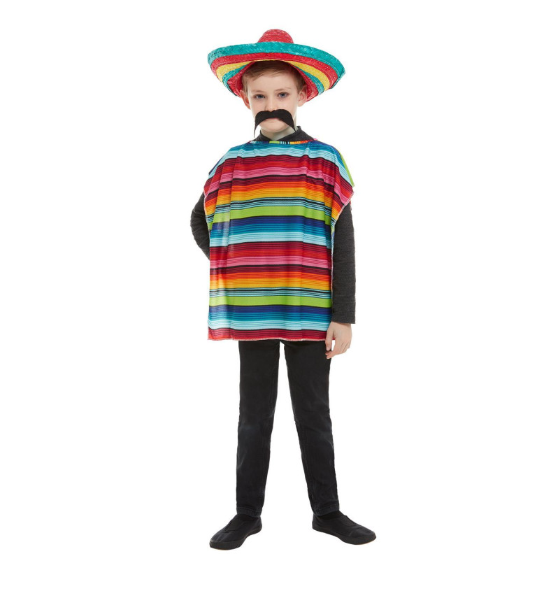 Dětská sada Mexičan - poncho a sombrero