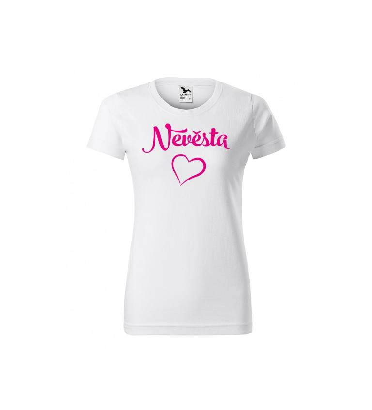 Dámské tričko s růžovým nápisem Nevěsta