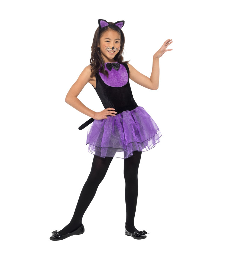 Dětský kostým - Tutu fialová kočka